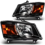 Pair/set Black Amber Headlights Assembly For Dodge Grand Caravan Van 2008-2010. Fixed Price $96.99.