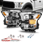 2015-2017 For Ford F150 Sequential Led Tube Projector Square Headlight Pair. Fixed Price $320.99.