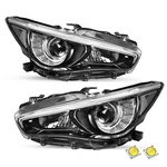 For 2014-2022 Infiniti Q50 Led Drl W/o Afs Black Headlights Assembly Lamps Pair. Fixed Price $258.99.