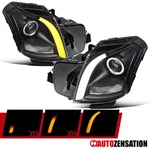 Fit 2003-2007 Cadillac Cts Black Projector Headlights Led Sequential Signal Lamp. Fixed Price $239.99.