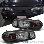 Fits 1987-1993 Ford Mustang Replacement Black 1pc Headlights Corner Lamps 87-93. Fixed Price $119.95.