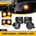 Led Turn Signal+ Side Fender Light Marker Smoked Lens For Jeep Wrangler Jk 07-17. Fixed Price $38.94.