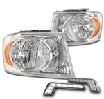 For 07-09 Dodge Durango Suv Chrome Headlight Headlamp Lamp +bumper Led Drl Lh+rh. Fixed Price $193.95.