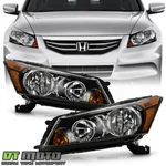 For 2008-2012 Honda Accord 4-door Sedan Black Headlights Headlamps Left+right. Fixed Price $89.99.