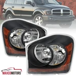 Black Headlights Fits 2004-2006 Dodge Durango Replacement Head Lamps Left+right. Fixed Price $99.49.