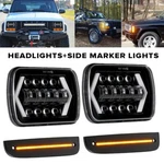 For 97-01 Jeep Cherokee Led Headlights + Front Side Corner Parking Marker Lights. Fixed Price $69.99.