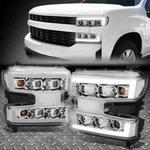 Led Drl For 19-24 Chevy Silverado 1500 Quad Projector Headlights Chrome/clear. Fixed Price $310.88.