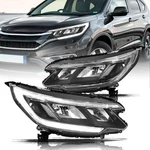Black Clear Led Drl Rh/lh Headlights Pair For 2015-2016 Honda Crv Cr-v Ex Ex-l. Fixed Price $132.99.