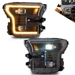 Vland Fit Ford F150 Xl Xlt Ssv 2015-2017 Led Projector Headlights Amber L+r. Fixed Price $503.99.