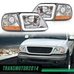 Fit For 1997-2004 Ford F150 C Style Led Strip Headlights Headlamps Chrome/amber. Fixed Price $70.07.