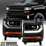 2016-2018 Chevy Silverado 1500 Hid/xenon Led Drl Projector Headlights (primed). Fixed Price $165.99.