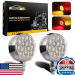 Partsam 2pc 3" Red/amber Double Face Chrome Round Pedestal Lights 30 Led Sealed. Fixed Price $74.63.