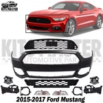 New Front Bumper Cover Primed & Grille Assembly Kit For 2015-2017 Ford Mustang. Fixed Price $410.00.
