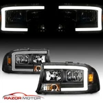 1998-2004 For Dodge Durango/dakota Black Super Bright Led C Bar Headlights. Fixed Price $194.76.