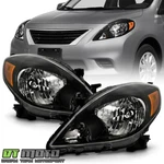 For 2012-2014 Nissan Versa 4-door Sedan Black Headlights Headlamps Left+right. Fixed Price $145.99.