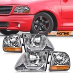 For 1997-2003 Ford F150 99-02 Expedition Chrome Headlight Lamp+corner Left+right. Fixed Price $129.88.