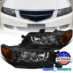 Fits 2004-2005 Acura Tsx Projector Headlights Head Lamps Black 04-05 Sedan 4dr. Fixed Price $127.98.