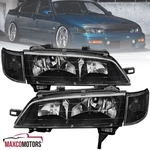 Black Headlights Fits 1994-1997 Honda Accord Jdm Corner Signal Lamps Pair 94-97. Fixed Price $99.49.