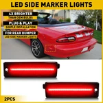 For 93-02 Chevy Camaro Auxito Smoked Red Led Rear Bumper Side Marker Lights 2pcs. Fixed Price $19.99.