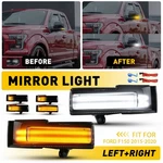 For 15-20 Ford F150 Dynamic Amber White Drl Turn Signal Side Mirror Light Lamp E. Fixed Price $43.69.