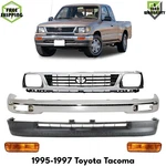 Front Bumper Chrome Steel & Turn Signal Lights Kit For 1995-1997 Toyota Tacoma. Fixed Price $412.99.