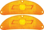 1955 Chevrolet Bel Air 150 210; Bow Tie Park Lamp Lenses; Amber; Pair. Fixed Price $38.99.