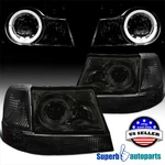 Fits 1998-2000 Ford Ranger Halo Projector Headlights + Corner Signal Lamps Smoke. Fixed Price $122.98.