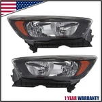 Black Headlights Lamps Pair For 2017 2018 2019 Ford Escape Halogen W/o Led Drl. Fixed Price $161.69.