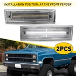 Pair Front Signal Side Marker Lights Clear For 81-91 Gmc Chevy Pickup Truck J. Fixed Price $23.74.