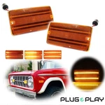 Amber Sequential Led Drl Signal Lights For 69-77 Ford Bronco Front Grill Bumper. Fixed Price $49.99.