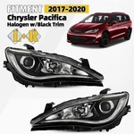For 2017-2020 Chrysler Pacifica Halogen Headlight W/quad Lamp W/ Black Trim Pair. Fixed Price $252.99.