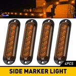 4pcs 6-led Marker Side Amber Lights Clearance Light Truck Trailer Rv Waterproof. Fixed Price $14.24.