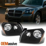 Fit 2005-2007 Dodge Magnum Se Srt Sxt Rt Black Bezel Replacement Headlights Pair. Fixed Price $117.29.