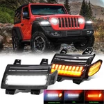 Smoked Led Fender Lights Parking Turn Signal For Jeep Wrangler Jl Rubicon 18+. Fixed Price $140.01.