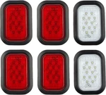 6pcs 5"x3" Rectangle Led Stop/turn/tail/brake & Backup 4 Red + 2 White. Fixed Price $61.99.