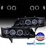 Fits 1994-1997 Honda Accord Halo Projector Headlights Led Bar Glossy Black Smoke. Fixed Price $152.98.
