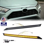 Front Bumper Grill Daytime Running Lights Turn Smoked For Toyota Rav4 2019-2021. Fixed Price $42.29.