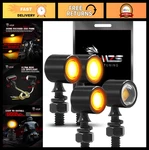 Universal Motorcycle Led Turn Signals & Mini Brake Lights - Amber Front Rear,. Fixed Price $73.99.
