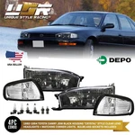 4pcs Depo Jdm Black Headlight + Clear Corner Lights For 1992-1994 Toyota Camry. Fixed Price $189.95.
