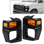 Left&right Headlight Trim Bezels For Ford E150 E250 08-14 W/parking Turn Signal. Fixed Price $76.24.