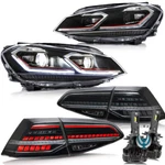 Vland Headlights+smoked Tail Lights+led Bulb For Volkswagen Golf 7.5 Mk7.5 18-20. Fixed Price $647.99.