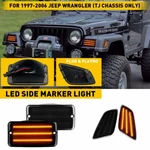 4pc Smoke Bumper Fender Amber Led Side Lights Marker For Jeep 97-06 Wrangler Tj. Fixed Price $54.14.