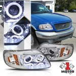 Chrome Dual Halo Projector Headlight Led Drl Amber Signal For 97-04 F150/f250. Fixed Price $121.85.