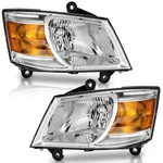 Weelmoto Pair Headlights For 2008-2010 Dodge Grand Caravan 4-door Chrome Lamps. Fixed Price $87.88.