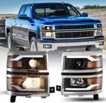 Headlights For 2014 2015 Chevy Silverado 1500 Projector Led Drl Bar Chrome Trim. Fixed Price $249.99.