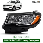 Halogen Headlight For 2017-2021 Jeep Compass Driver Left Side Chrome With Bulb. Fixed Price $69.99.