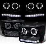Black Smoke Fit 2007-2012 Gmc Sierra Pickup Led Halo Projector Headlights Lamps. Fixed Price $177.99.