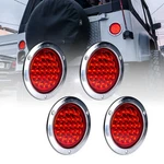 4pc 4" Red Round 24 Led Trailer Tail Lights Stainless Steel Bezel Brake. Fixed Price $64.99.