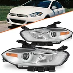 For 2013-2016 Dodge Dart Halogen W/chrome Bezel Headlights Pair Headlamps Lh&rh. Fixed Price $152.99.