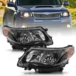 For 2009-2013 Subaru Forester Halogen Black Amber Headlights Assembly Left+right. Fixed Price $125.99.